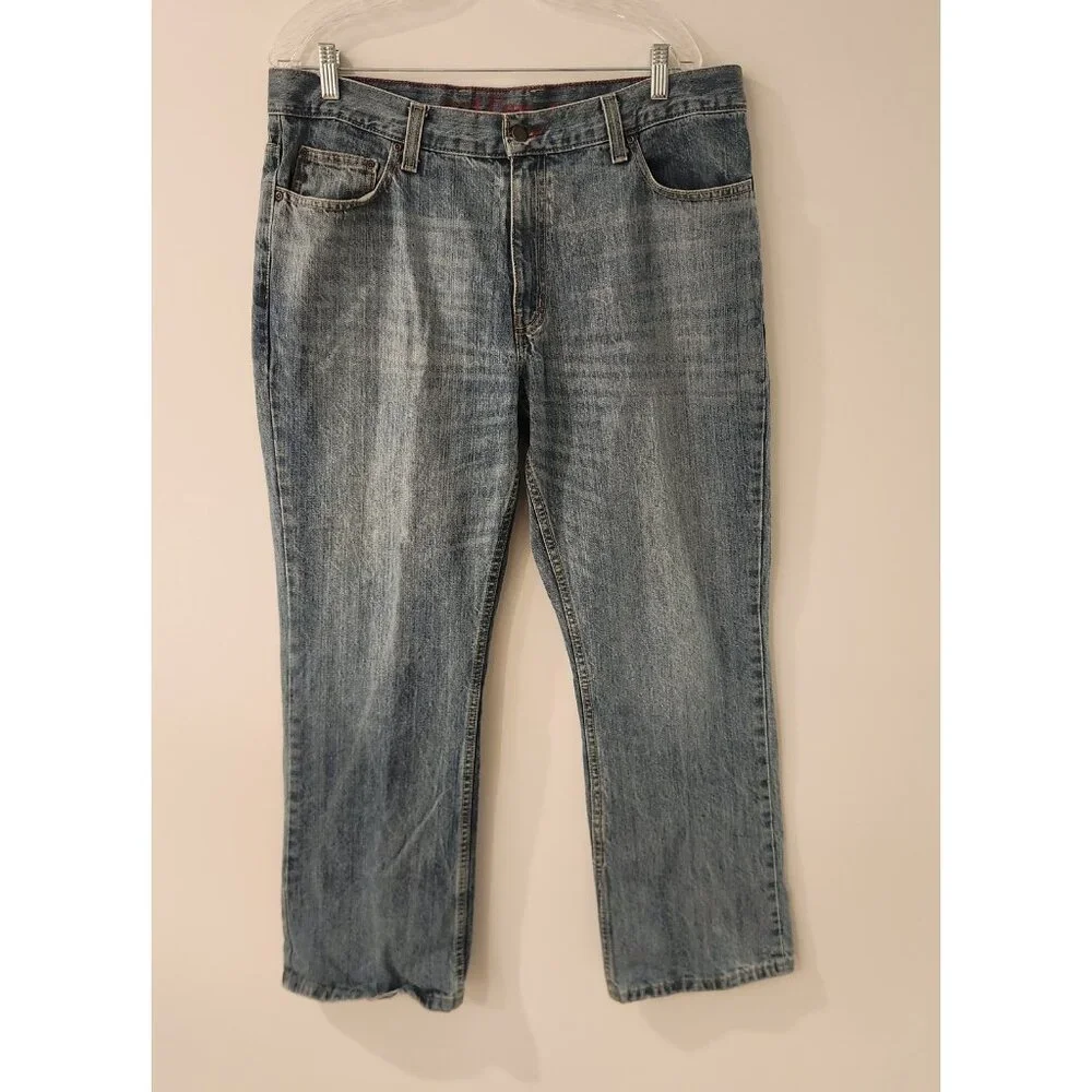 Red Camel Jeans Hawk‎ 9914 Retro Vtg Straight Light Wash Blue Denim Mens 38x30